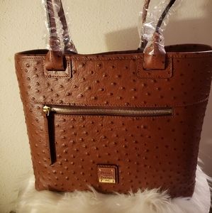 Cognac Dooney & Bourke zip tote